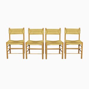 Dordogne Chairs in the Style of Charlotte Perriand for Robert Sentou, 1968, Set of 4