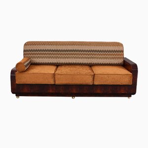 Art Deco French Veneer Sofa-Daybed, 1930s