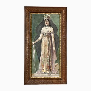 Goddess, Watercolor on Paper, Framed