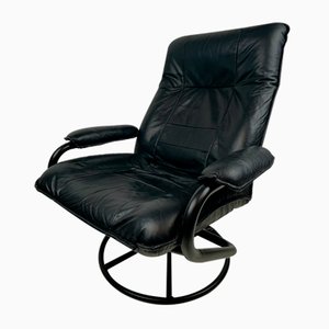 Sillón danés posmoderno de cuero de Kebe, años 80