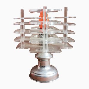 Lámpara de mesa holandesa Mid-Century moderna de acrílico transparente, años 60