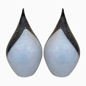 Lámparas Penguin italianas de cristal de Murano, años 80. Juego de 2