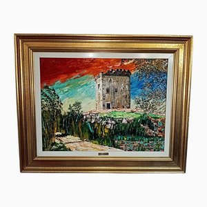 Ricard Noé, Historical Building, Oil on Canvas, Framed