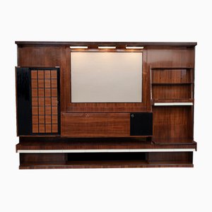 Large Mid-Century Italian Modern Rosewood Bookcase with Storage