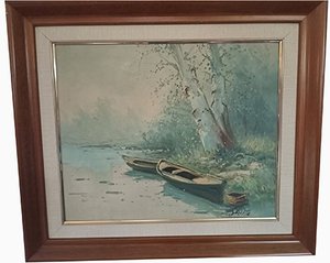 Ebro Delta, Oil on Canvas, Set of 2