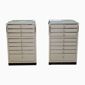 Industrial German Medical Chests with Drawers from Baisch, 1950s, Set of 2
