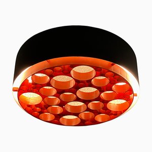 Large Alliance Ceiling Lamp with Orange Rings from Raak, 1970s