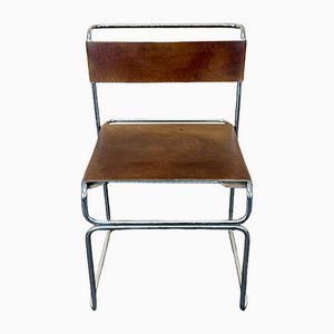 Vintage Steel Suede Chair by Giovanni Carini for Planula