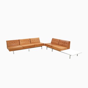 Cognac Leather Modular Sofa Set by George Nelson for Herman Miller, 1968