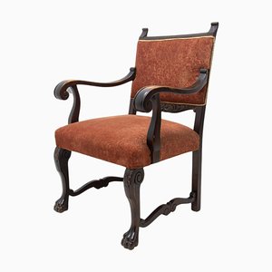 19th Century Antique Throne Armchair in Renaissance Style