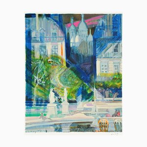 Paul Ambille, Paris - Le Jardin Des Tuileries, 1985, Lithographie auf Arches Papier