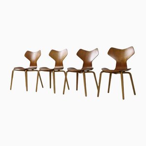 3130 / Grand Prix Dining Chairs by Arne Jacobsen for Fritz Hansen, 1960s, Set of 4