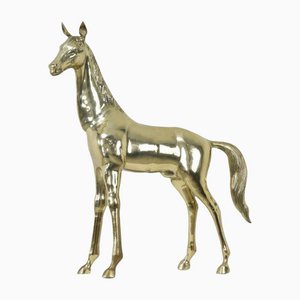 Scultura grande a forma di cavallo in ottone