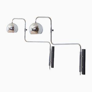 Adjustable Chrome Wall Lamps by Goffredo Reggiani, 1970s, Set of 2