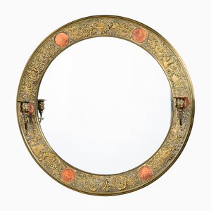 Espejo antiguo redondo, siglo XIX