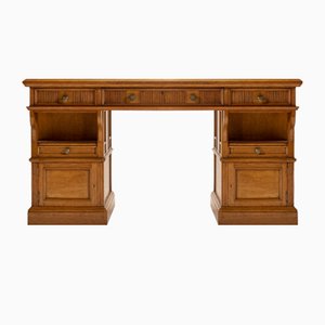 19th Century English Oak Partner Desk from George Bartholomew & Co