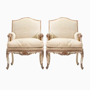 19th Century French Painted Armchairs, Set of 2