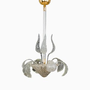 Italian Murano Glass Leaves Chandelier from Barovier and Tosso, 1950s