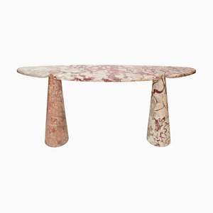 Italian Coral Red Marble Eros Console by Angelo Mangiarotti for Skipper, 1971