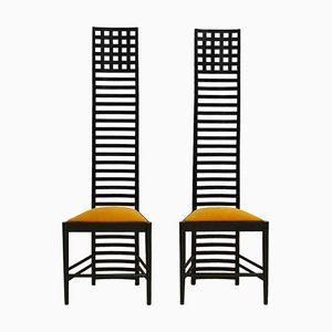 Italienische Mid-Century Beistellstühle aus Eschenholz von Charles Rennie Mackintosh, 2er Set