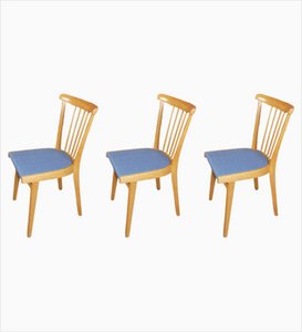 Blue Kitchen Chairs, 1950s, Set of 3