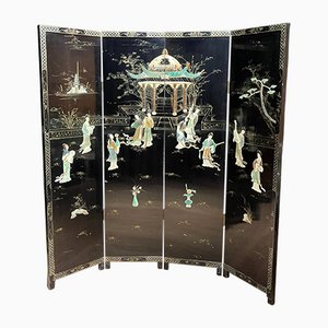 Chinese Lacquer 4 Fold Screen