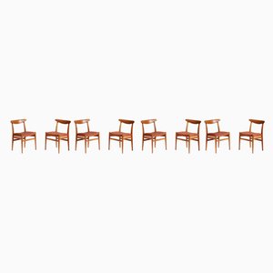 W2 Dining Chairs by Hans Wegner, Set of 8