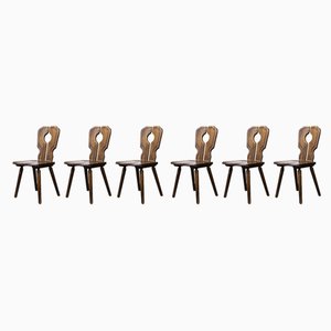 Alsace Regional Open Back Dining Chair, 1950s, Set of 6