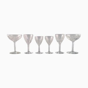 Glasses in Clear Mouth-Blown Crystal Glass from Baccarat, France, Mid-20th-Century, Set of 6