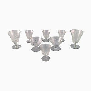 Sherry and Wine Glasses in Clear Crystal Glass from Saint-Louis, France, Set of 8