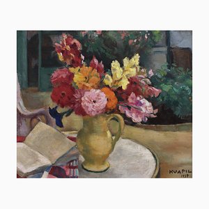 Charles Kvapil, The Yellow Pitcher, 1939, Oil on Canvas, Framed