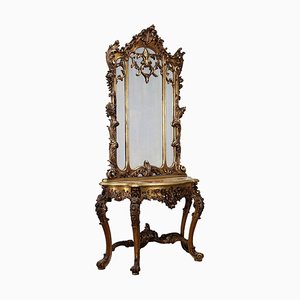 Consola estilo Rococó con espejo