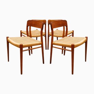 Vintage Danish No. 75 Dining Chairs by Niels Otto Møller, Set of 4