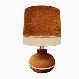 Vintage Suede & Leather Table Lamp