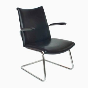 Black Skai Lounge Chair by Toon de Wit for Gebr. De Wit