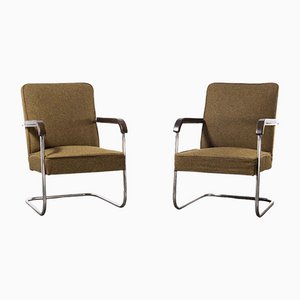 Flat Arm Armchairs by Mart Stam for Mucke Melder, 1930s, Set of 2