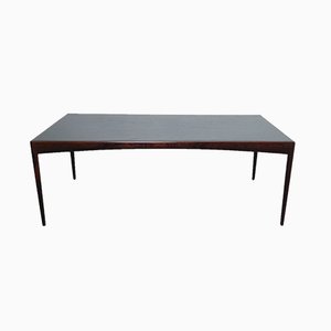 Rosewood Dining Table with Leather by Kristian Solmer Vedel for Soren Willadsen