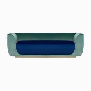 ABYSS Sofa in Mint and Ocean Blue Velvet from Kabinet
