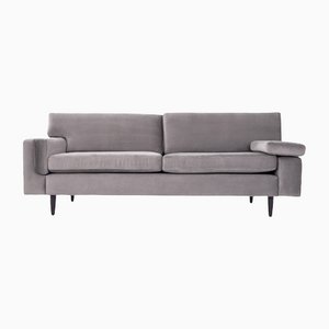 Skandinavisches Sofa aus grauem Velours