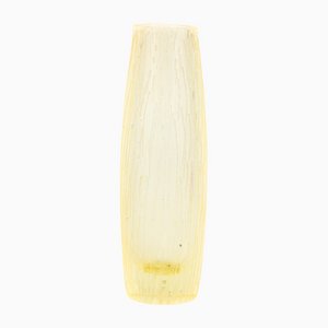 Vase en Verre Givré Jaune