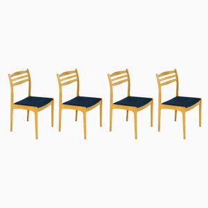 Schwedische Eichenholz Stühle, 1960er, 4er Set
