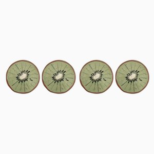 Fruit Collection Kiwi Coasters in Green or Gold by Federica Massimi, Set of 4