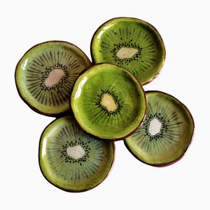Assiettes Fruit Collection Kiwi par Federica Massimi, Set de 4