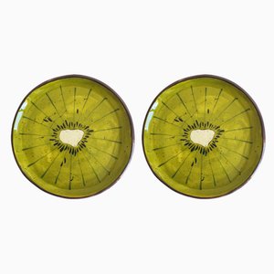 Fruit Collection Kiwi Teller in Grün oder Gelb von Federica Massimi, 2er Set