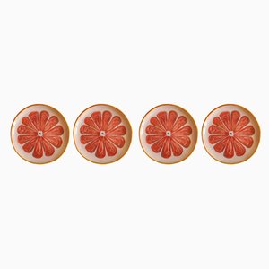 Pink Grapefruit Teller aus der Fruit Collection von Federica Massimi, 4 . Set