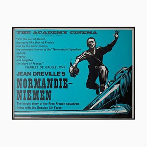 Poster del film Normandy Niemen Academy Cinema London Quad di Strausfeld, Regno Unito, anni '60
