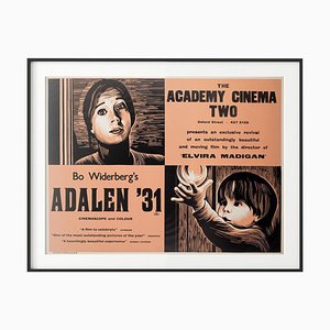 Póster de la película Adalen 31 Academy Cinema London Quad de Strausfeld, UK, años 70