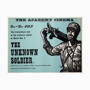 Póster de la película The Unknown Soldier Academy Cinema Quad de Strausfeld, UK, años 70