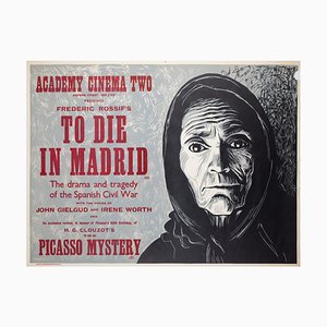 To Die in Madrid Academy Cinema Quad Film Poster by Strausfeld, UK, 1967