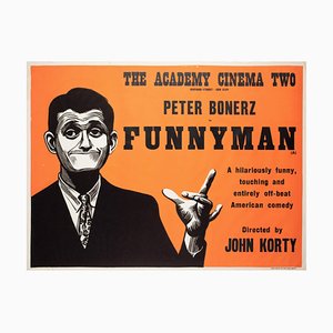 Affiche de Film Funnyman Academy Cinema Quad par Strausfeld, Royaume-Uni, 1968